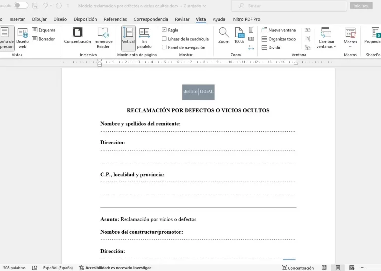 encontrar un modelo de reclamación por vicios ocultos para una vivienda de segunda mano