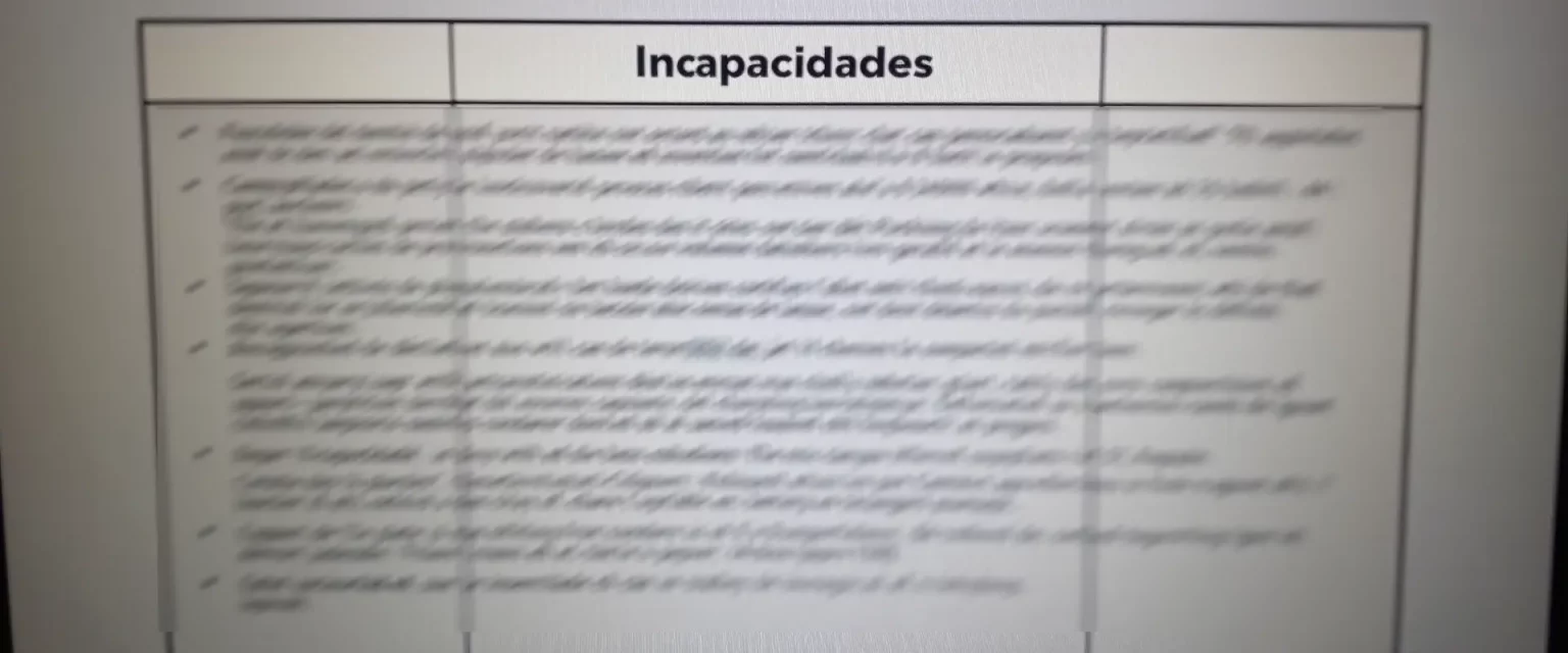 Tabla de enfermedades para incapacidad permanente total